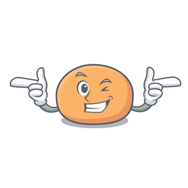 Wink mochi karakter karikatür tarzı vektör çizim