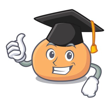 Mezuniyet mochi karakter karikatür tarzı vektör çizim