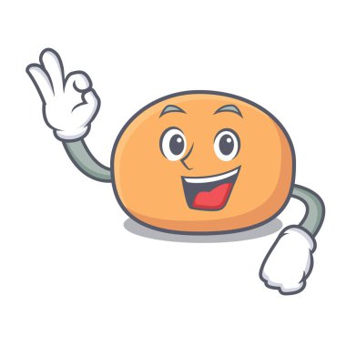 Mochi karakter karikatür tarzı vektör çizim Tamam