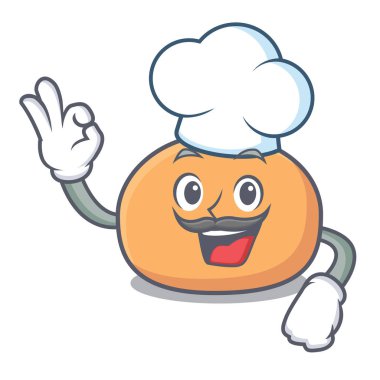 Şef mochi karakter karikatür tarzı vektör çizim