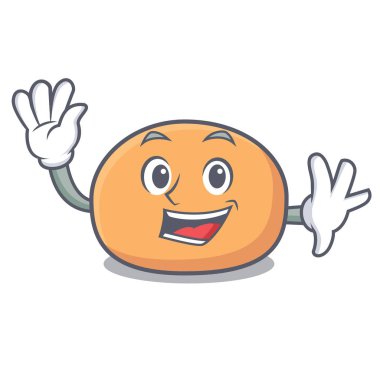 Mochi karakter karikatür tarzı vektör çizim sallayarak