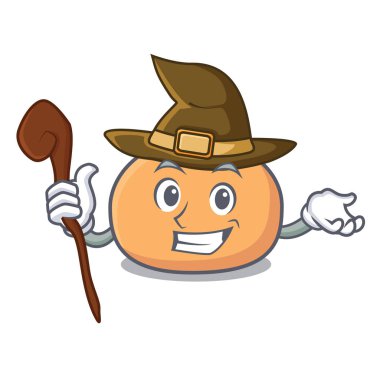 Cadı mochi maskot karikatür tarzı vektör çizim