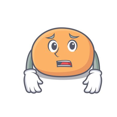 Korkarım mochi maskot karikatür tarzı vektör çizim