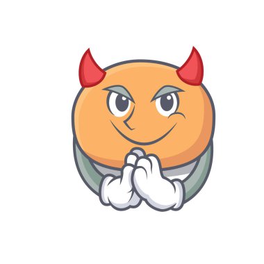 Şeytan mochi maskot karikatür tarzı vektör çizim
