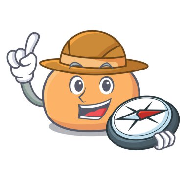 Explorer mochi maskot karikatür tarzı vektör çizim