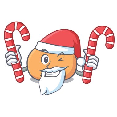 Santa şeker mochi maskot karikatür tarzı vektör çizim ile