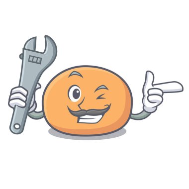 Mekanik mochi maskot karikatür tarzı vektör çizim