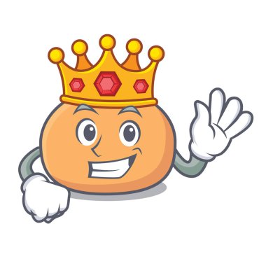 Kral mochi maskot karikatür tarzı vektör çizim
