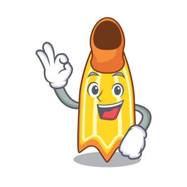 İyi yüzme fin karakter karikatür vektör çizim