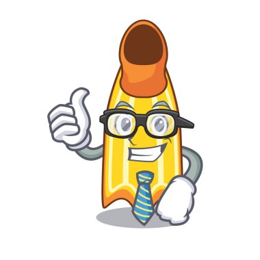 İşadamı yüzmek fin karakter karikatür vektör çizim