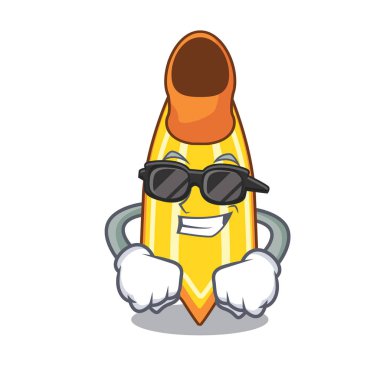 Süper cool yüzmek fin karakter karikatür vektör çizim