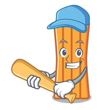 İskambil beyzbol hava yatağı karakter karikatür vektör çizim