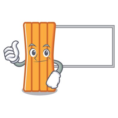 Başparmak yukarıya Kurulu hava yatağı karakter karikatür vektör çizim ile