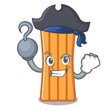 Korsan hava yatağı karakter karikatür vektör çizim