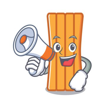 Megafon hava yatağı karakter karikatür vektör çizim ile