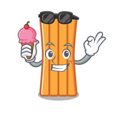 Dondurma hava yatağı karakter karikatür vektör çizim ile