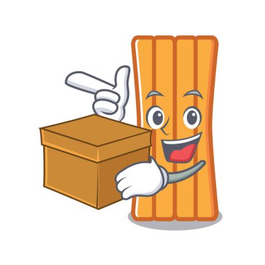 Kutusu hava yatağı karakter karikatür vektör çizim ile