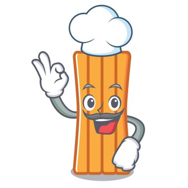 Şef hava yatağı karakter karikatür vektör çizim