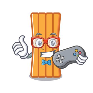 Oyun hava yatağı maskot karikatür vektör çizim