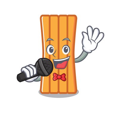 Şarkı hava yatağı maskot karikatür vektör çizim