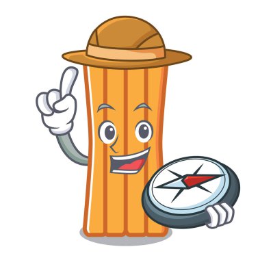 Explorer hava yatağı maskot karikatür vektör çizim