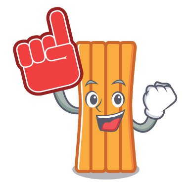 Köpük parmak hava yatağı maskot karikatür vektör çizim