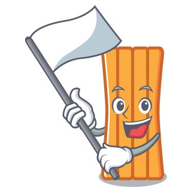 Bayrak hava yatağı maskot karikatür vektör çizim ile