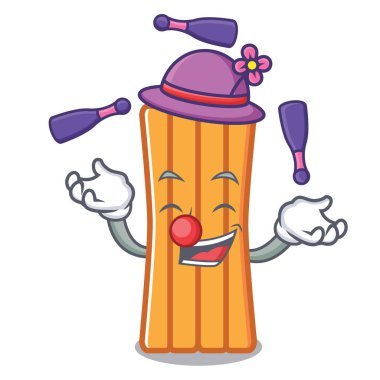 Havalı yatak maskot karikatür vektör çizim hokkabazlık