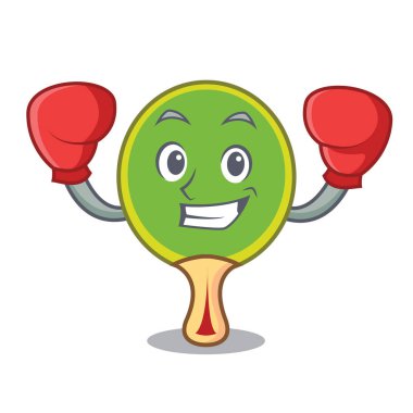 Ping pong raket karakter karikatür vektör çizim boks
