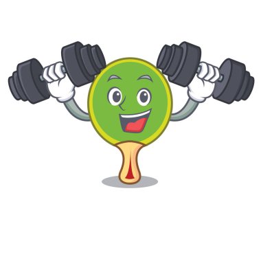 Fitness ping pong raket karakter karikatür vektör çizim