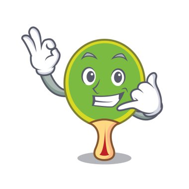 Bana ping pong raket maskot karikatür vektör çizim de
