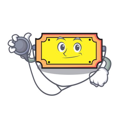 Doktor bilet karakter karikatür tarzı vektör çizim