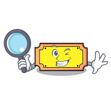 Dedektif bilet karakter karikatür tarzı vektör çizim