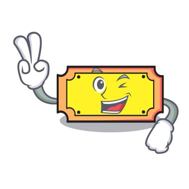 İki bilet karakter karikatür tarzı vektör çizim parmak