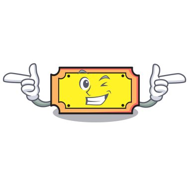 Wink bilet karakter karikatür tarzı vektör çizim