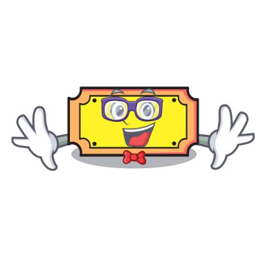 Geek bilet karakter karikatür tarzı vektör çizim