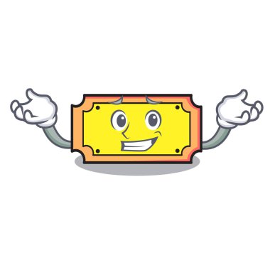 Sırıtan bilet karakter karikatür tarzı vektör çizim