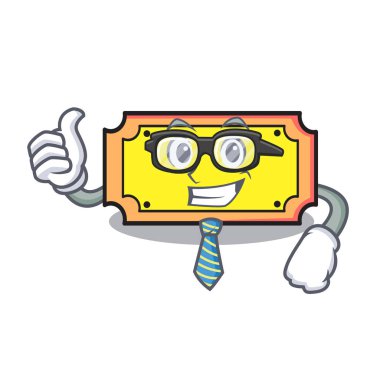 İşadamı bilet karakter karikatür tarzı vektör çizim