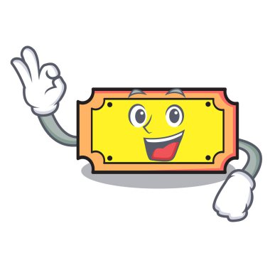 Bilet karakter karikatür tarzı vektör çizim Tamam