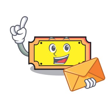 Zarf bilet karakter karikatür tarzı vektör çizim ile