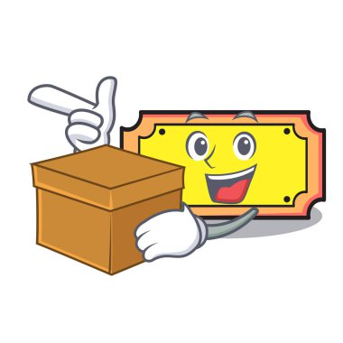 Kutusu bilet karakter karikatür tarzı vektör çizim ile