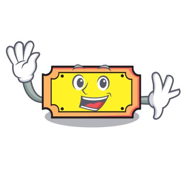 Bilet karakter karikatür tarzı vektör çizim sallayarak