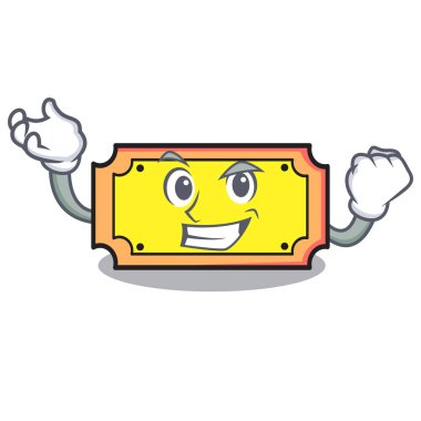 Başarılı bilet karakter karikatür tarzı vektör çizim