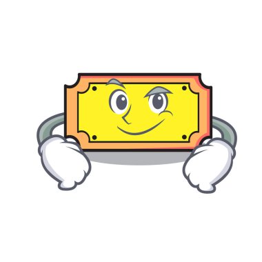 Smirking bilet karakter karikatür tarzı vektör çizim