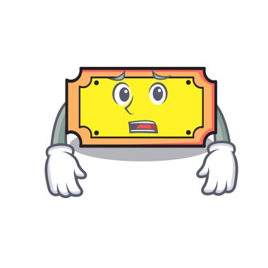 Korkarım bilet maskot karikatür tarzı vektör çizim