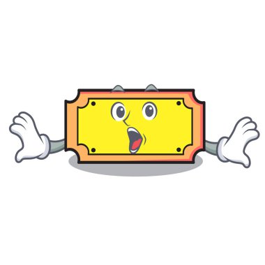 Sürpriz bilet maskot karikatür tarzı vektör çizim