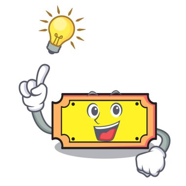 Bir fikir bilet maskot karikatür tarzı vektör çizim var