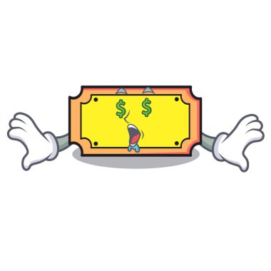 Para göz bilet maskot karikatür tarzı vektör çizim