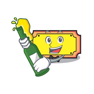 Bira bilet maskot karikatür tarzı vektör çizim ile