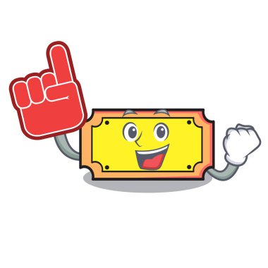 Köpük parmak bilet maskot karikatür tarzı vektör çizim